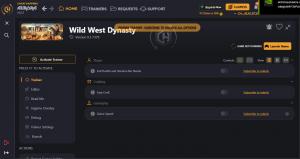 Wild West Dynasty Trainer for PC game version v0.1.7379