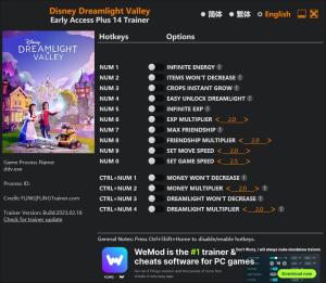 Disney Dreamlight Valley Trainer for PC game version Early Access 2023.02.18
