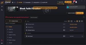 Bleak Faith: Forsaken Trainer for PC game version ORIGINAL