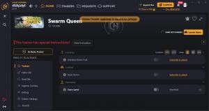 Swarm Queen Trainer for PC game version v2.0.00