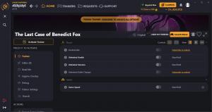 The Last Case of Benedict Fox Trainer for PC game version ORIGINAL