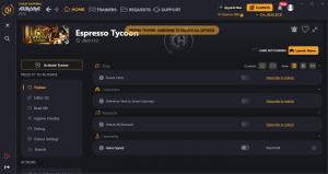 Espresso Tycoon Trainer for PC game version v2023.7.7.2