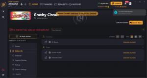 Gravity Circuit Trainer for PC game version  v1.0.6