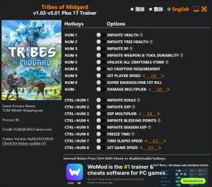 Tribes of Midgard Trainer for PC game version v5.01
