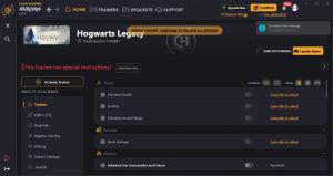 Hogwarts Legacy Trainer for PC game version v1145881
