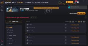 Starfield Trainer for PC game version v12051365