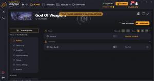 God of Weapons Trainer for PC game version v1.0.8
