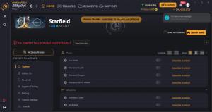 Starfield Trainer for PC game version v1.7.29.0 HF
