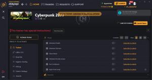 Cyberpunk 2077 Trainer for PC game version v2.0