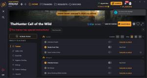 theHunter: Call of the Wild Trainer for PC game version v2613683