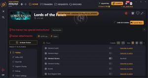 Lords of the Fallen Trainer for PC game version v1.1.195