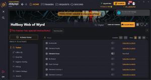 Hellboy: Web of Wyrd Trainer for PC game version ORIGINAL