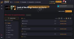 Lord of the Rings: Return to Moria Trainer for PC game version ORIGINAL