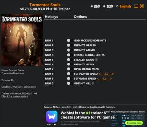 Tormented Souls Trainer for PC game version v0.93.0