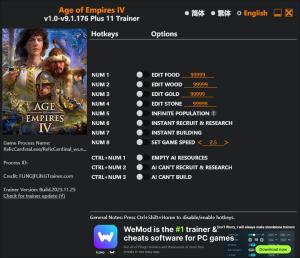 Age of Empires IV Trainer for PC game version v9.1.176