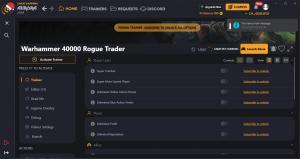 Warhammer 40000: Rogue Trader Trainer for PC game version v1.0.62 V3