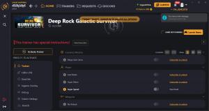 Deep Rock Galactic: Survivor Trainer for PC game version v0.2.1360