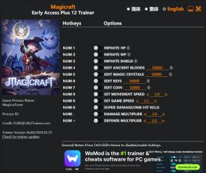 Magicraft Trainer for PC game version Early Access 2024.03.15