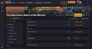 The Ninja Saviors: Return of the Warriors Trainer for PC game version ORIGINAL