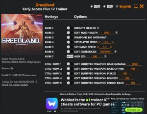 Greedland Trainer for PC game version Early Access 2024.05.15