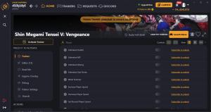 Shin Megami Tensei V: Vengeance Trainer for PC game version Build 14018540