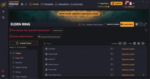 Elden Ring Trainer for PC game version v1.12 ERDTREE