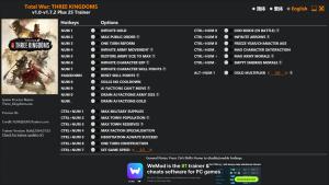 Total War: THREE KINGDOMS Trainer for PC game version v1.7.2