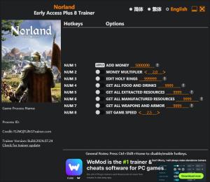 Norland Trainer for PC game version Early Access 2024.07.24