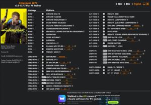 Cyberpunk 2077 Trainer for PC game version v2.13