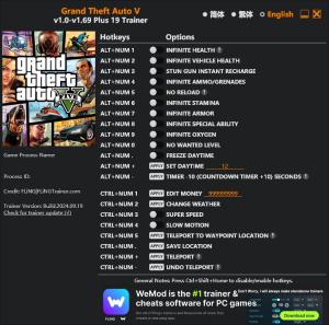 Grand Theft Auto 5 Trainer for PC game version v1.69