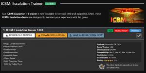 ICBM: Escalation Trainer for PC game version v1.0.0