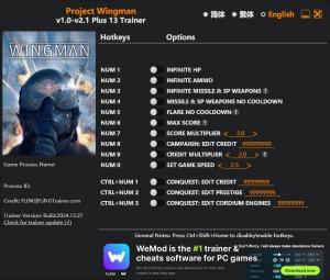 Project Wingman Trainer for PC game version v2.1