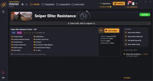 Sniper Elite: Resistance Trainer for PC game version v1.02