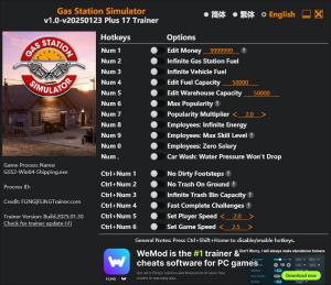 Gas Station Simulator Trainer for PC game version v1.0.2 2025.01.30