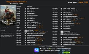 Kingdom Come: Deliverance II Trainer for PC game version v1.1.1