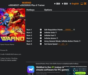 Trainer for PC game version v2025.09.26