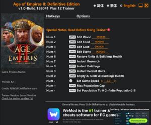 Age of Empires II: Definitive Edition Trainer +12 v1.0-Build.158041 {FLiNG}