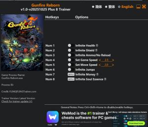 Gunfire Reborn Trainer +8 v2025.10.25 {FLiNG}