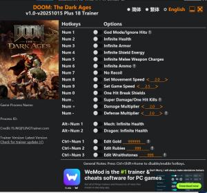 Trainer for PC game version v2025.10.15