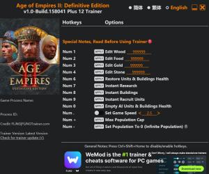 Age of Empires II: Definitive Edition Trainer +12 v158041 {FLiNG}