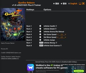 Gunfire Reborn Trainer +8 v2025.10.25 {FLiNG}