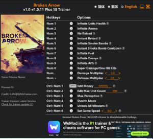 Broken Arrow Trainer +18 v1.0.11 {FLiNG}