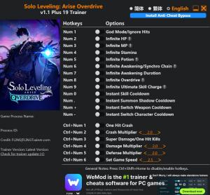 Solo Leveling: Arise Overdrive Trainer +19 v1.1 {FLiNG}