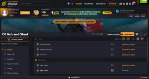 Of Ash and Steel Trainer +41 ORIGINAL (Cheat Happens)