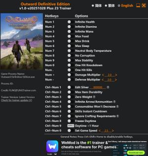 Outward Definitive Edition Trainer +23 v2025.10.28 {FLiNG}