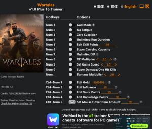 Wartales Trainer +16 v2026.01.06 {FLiNG}