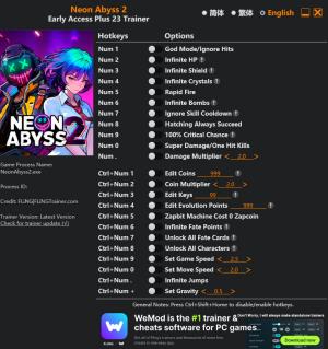 Trainer for PC game version v2026.01.06