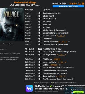 Resident Evil Village Trainer +23 v2026.02.03 {FLiNG}