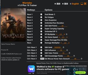 Wartales Trainer +16 v1.0 {FLiNG}