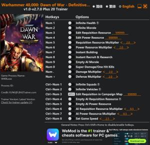 Warhammer 40,000: Dawn of War – Definitive Edition Trainer +20 v2.7.0 {FLiNG}